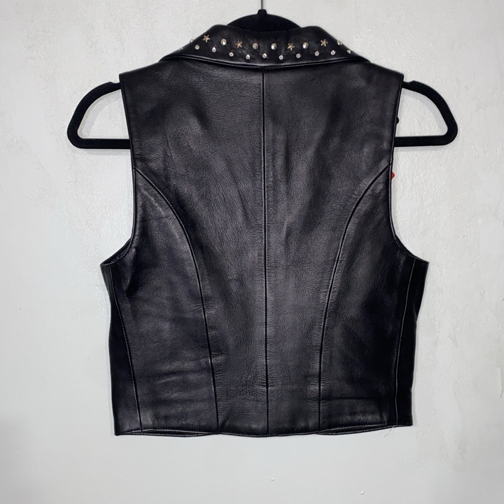 Natural Born Winner Studded Black Red Leather Vest Made in USA XXS/XS - Picture 5 of 14